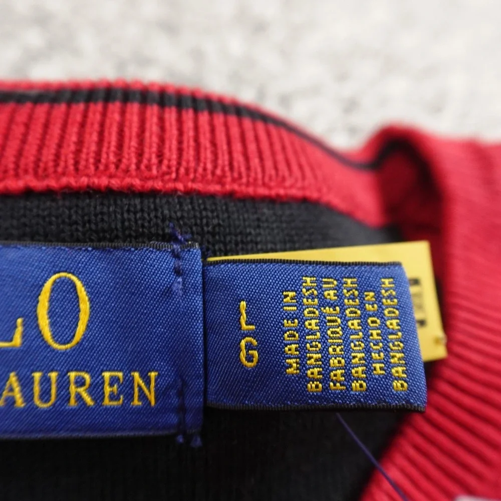 NEW Polo Ralph Lauren Sweater Mens L Red Waffle Knit Pullover Crewneck Pony Logo
